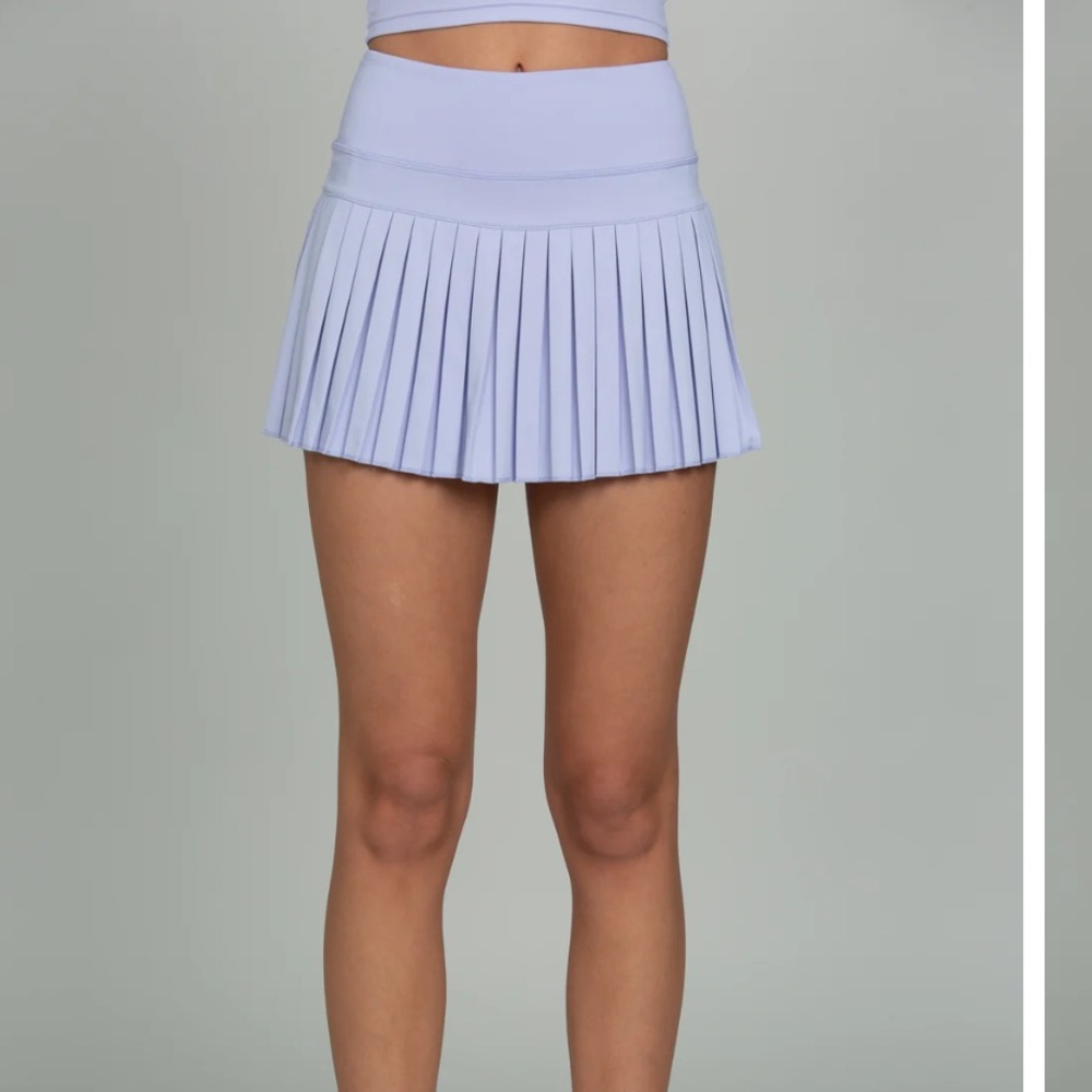 Gold Hinge Mini Skirt: Lavender Fields